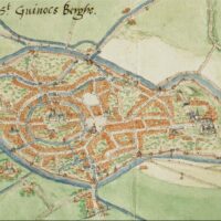 Bergues - Carte de la ville par Jacob van Deventer (1550)