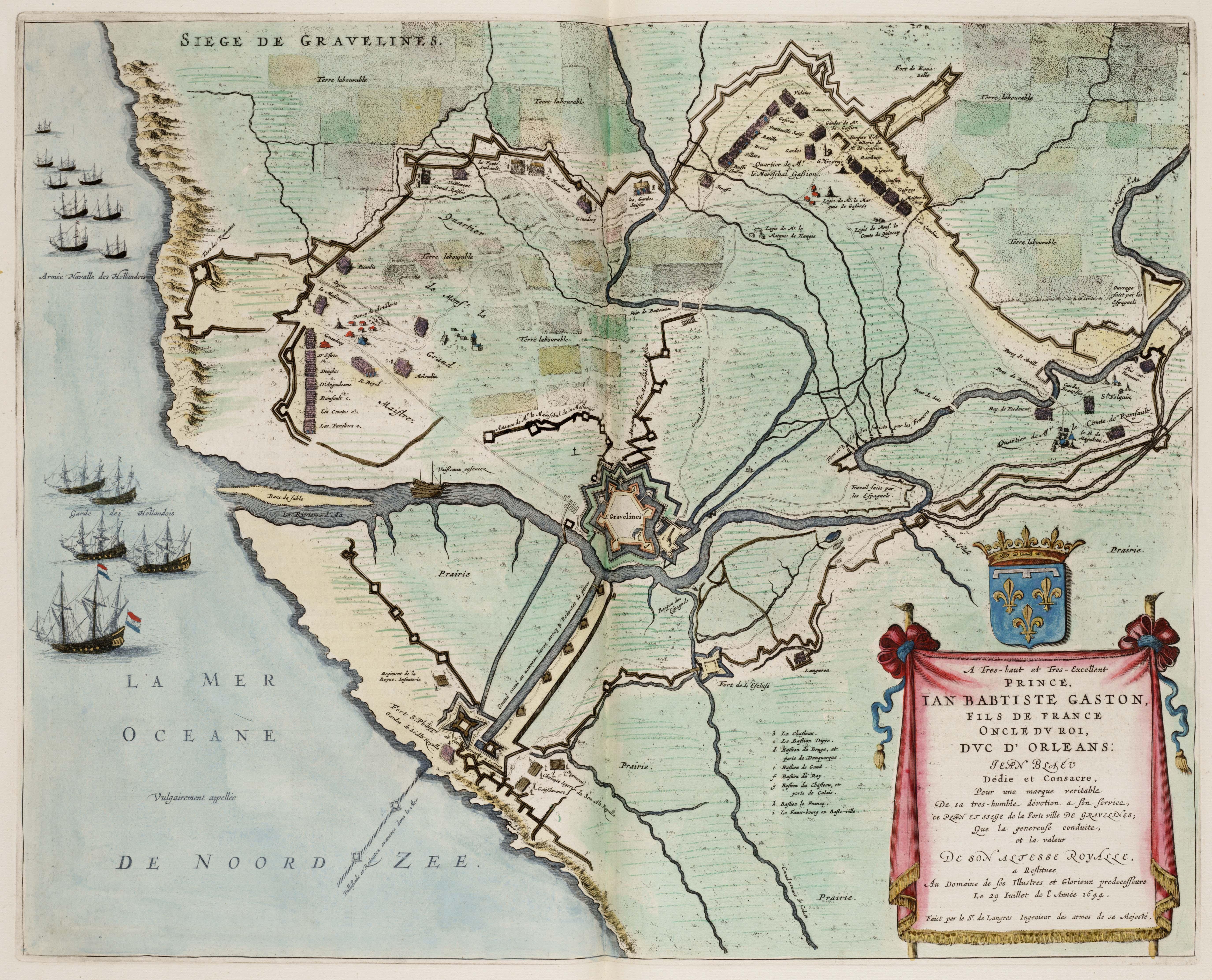 Siege de Gravelines en 1644 (Atlas van Loon)