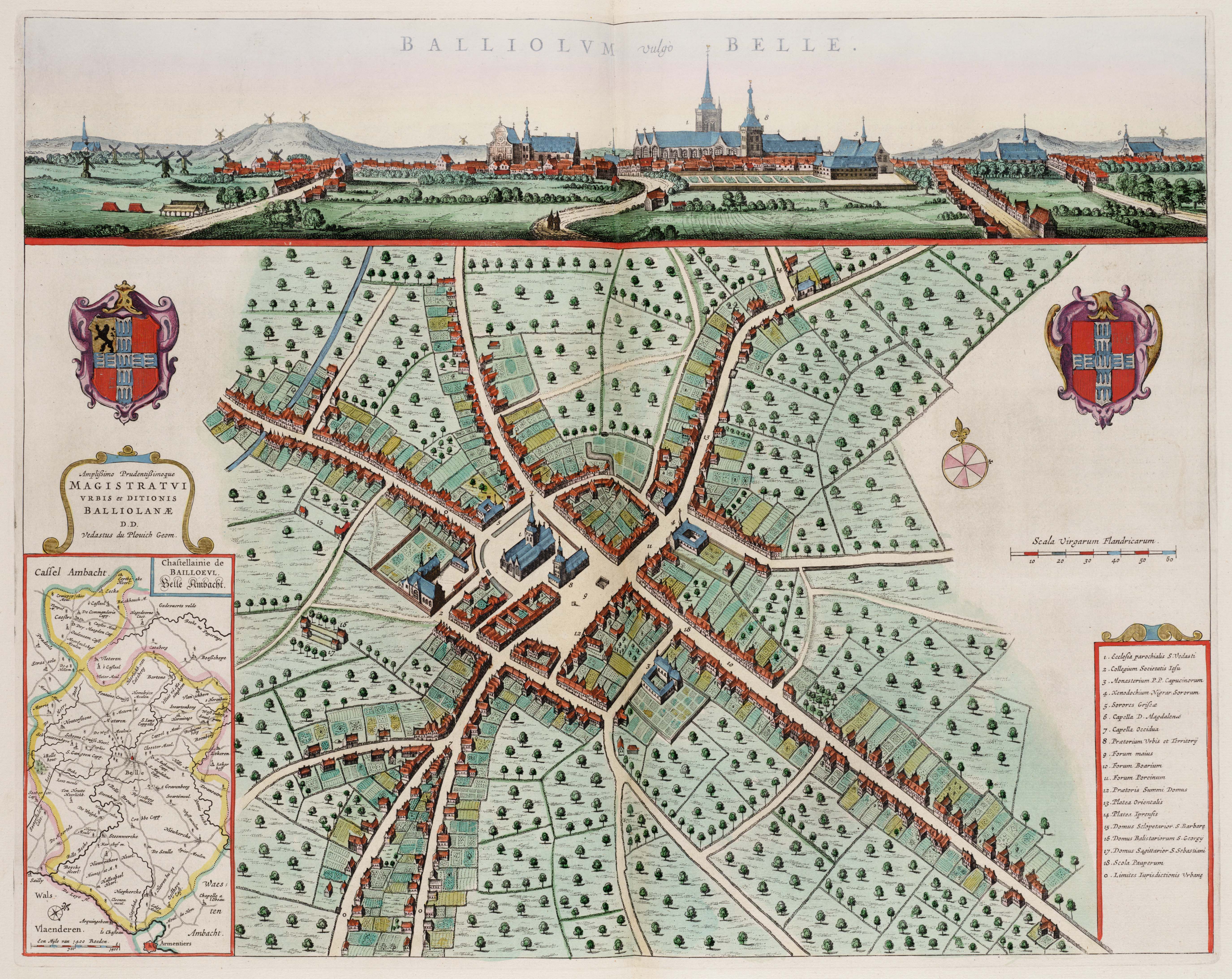Bailleul - Plan de la Ville en 1649