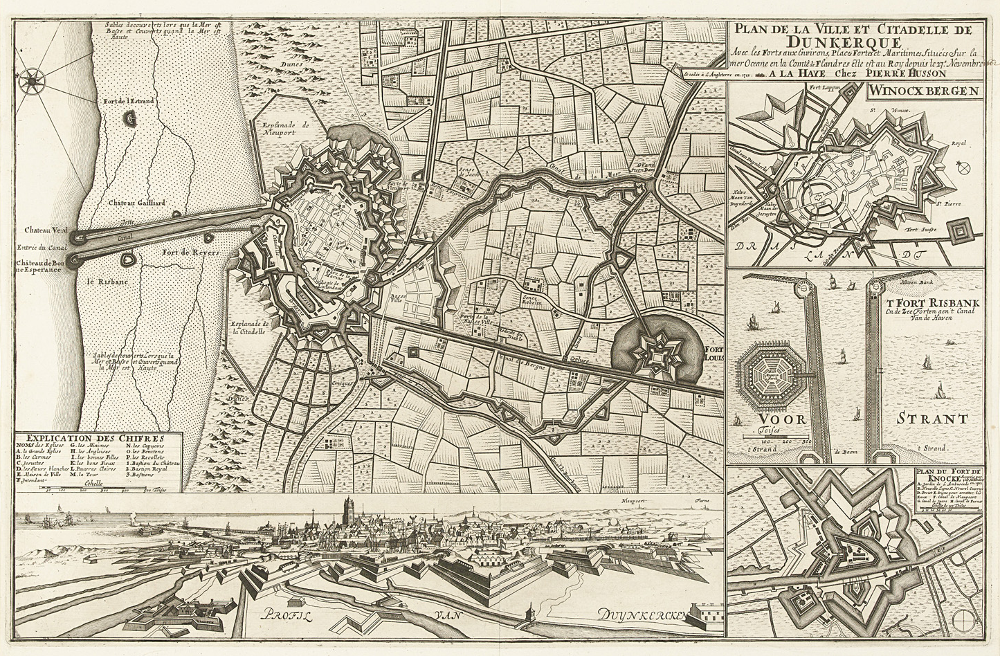Plan de la ville et citadelle de Dunkerque en 1712