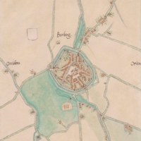 Plan de Bourbourg par Jacob Van Deventer