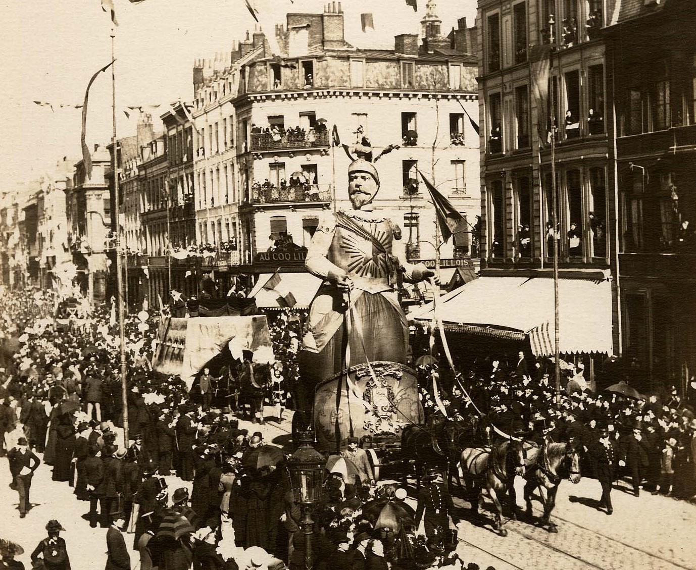 Le reuze de Dunkerque au défilé des géants de Lille en 1892