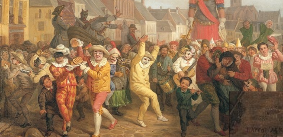 Alexis Bafcop, Le Carnaval de Cassel (détail), 1876, Musée département de Flandre Alexis Bafcop, Le Carnaval de Cassel (détail), 1876, Musée département de Flandre