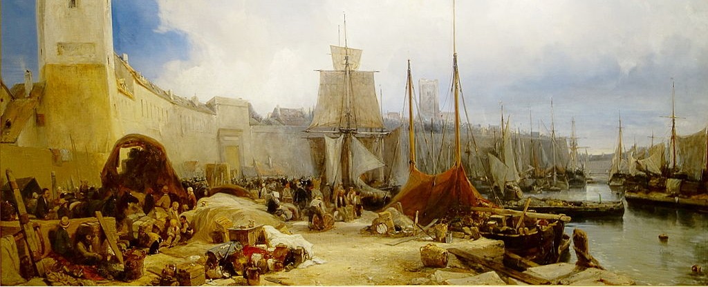Isabey - Le port de Dunkerque vers 1830